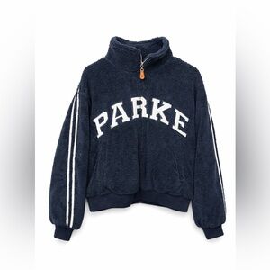 PARKE New Release Sport Stripe Varsity Fleece Zip-Up Size S/M